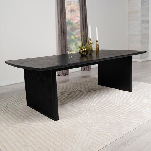 Brookmead Rectangular Dining Table With 18″ Removable Extension Leaf Black