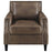 Leaton Upholstered Recessed Arm Chair Brown Sugar