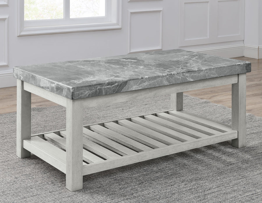 Canova 3-Piece Gray Marble Top Table Set