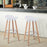 Set of 2 ABS Bar Stools with Wooden Legs