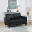 Ruth Upholstered Track Arm Faux Leather Loveseat Black