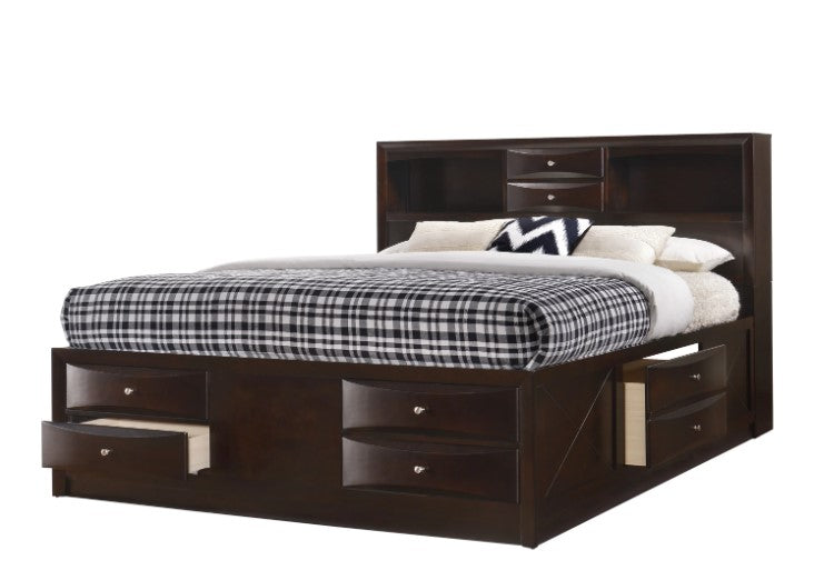 Emily Dark Cherry Storage Platform Bedroom Set