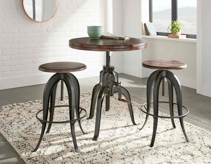 Sparrow 30-inch Round Crank Table