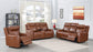 Natalia Leather Dual-Power Reclining Sofa, Coach