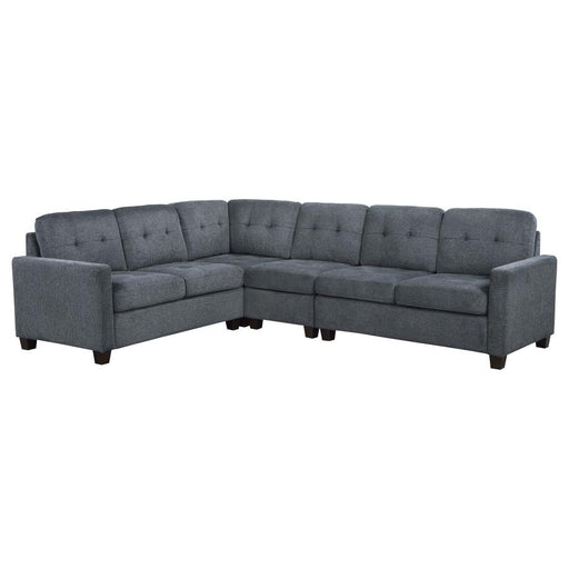 Georgina 4-Piece Upholstered Modular Sectional Sofa Steel Grey