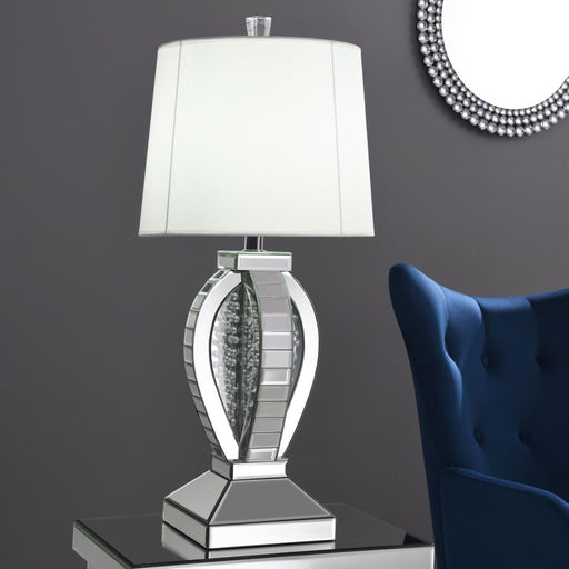 Klein Table Lamp With Drum Shade White And Mirror