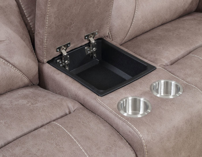 Aria Dual-Power Reclining Console Loveseat