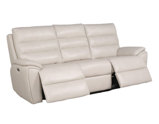 Duval Leather Dual-Power Reclining Sofa, Ivory