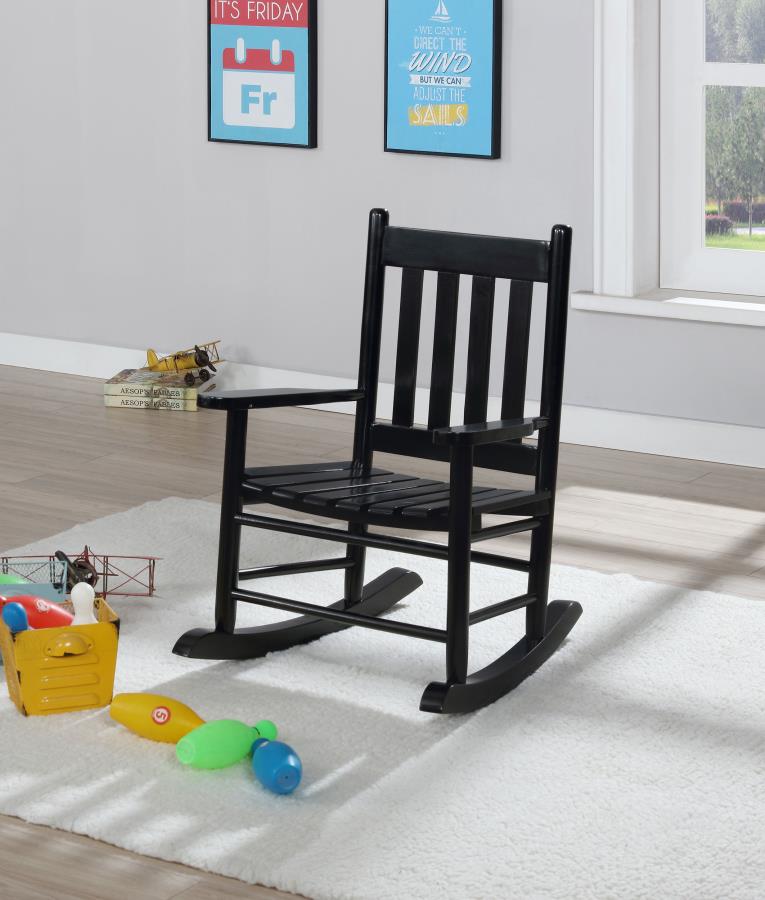 Annie Slat Back Youth Rocking Chair Black