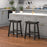 Set of 2 24 Inch Counter Height Stools with Solid Wood Legs