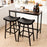 Bar Stools Set of 2 with PU Leather Upholstered Saddle Seat and Footrest