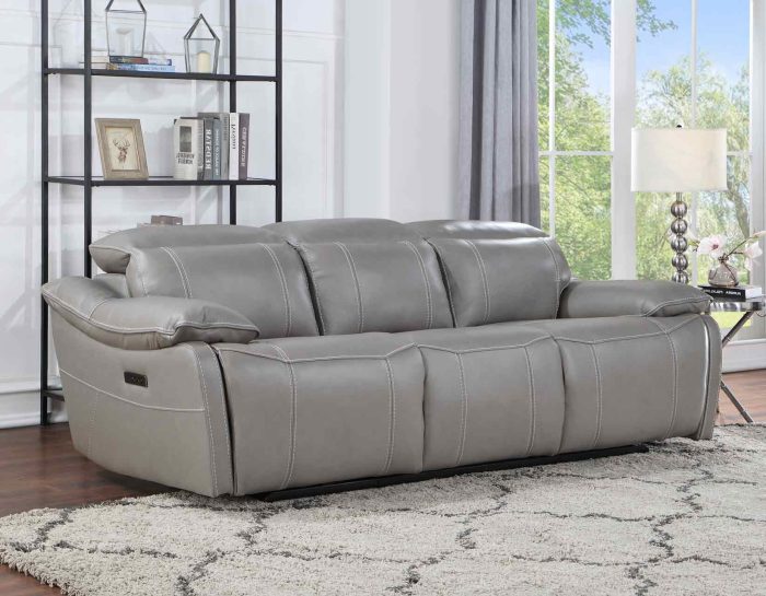 Alpine Dual-Power Leather Reclining Sofa