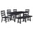 Newport 6-piece Rectangular Trestle Table Dining Set witih Bench Black