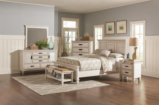 Franco Panel Bed Antique White