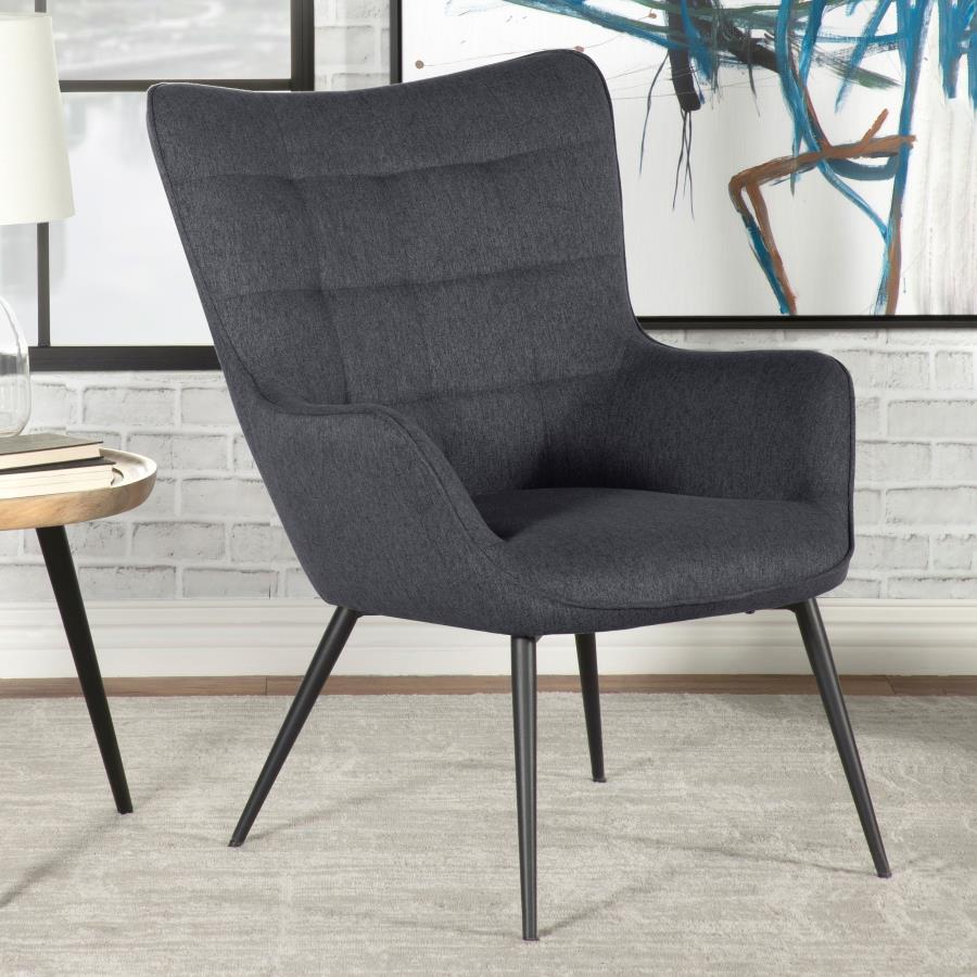 Isla Upholstered Flared Arms Accent Chair With Grid Tufted