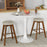 2 Pieces 26 Inch Backless Swivel Barstools with Linen Fabric Seat