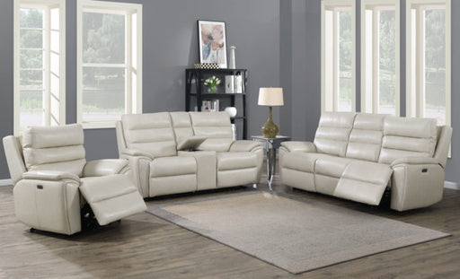 Duval Dual Power Reclining Console Loveseat, Ivory