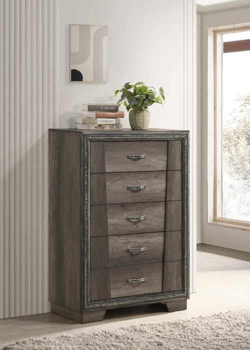 Janine 5-drawer Chest Grey