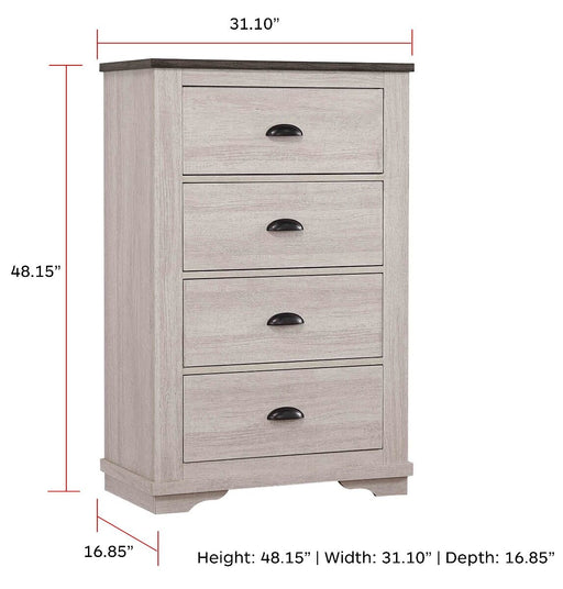 Coralee 4 Drawer Chalk Grey Chest