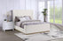 Nala Upholstered Wingback Platform Sleigh Bed Cream