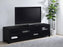 Jupiter 4-door 79" TV Stand Media Console with Framed Glass Panels Black