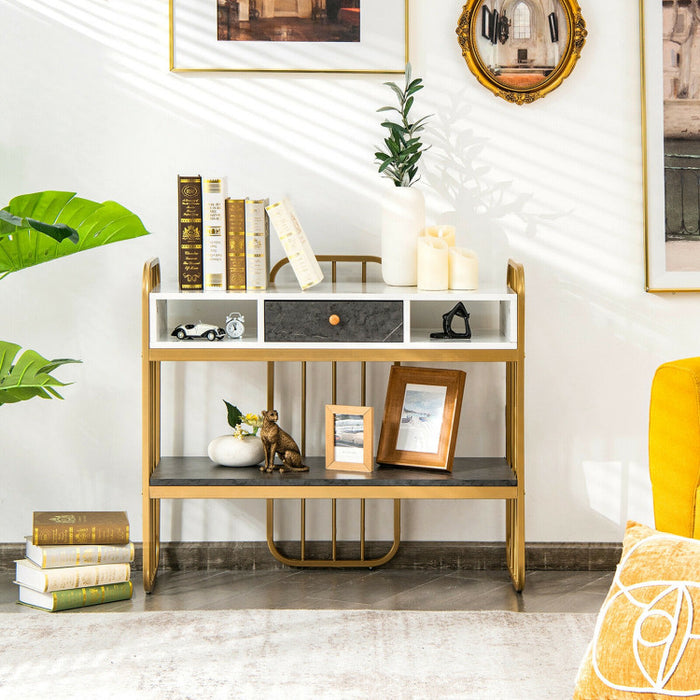 Console Table with Drawer Storage Shelf Wide Tabletop