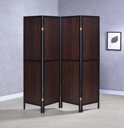 Deepika 4-Panel Folding Screen Tobacco And Cappuccino