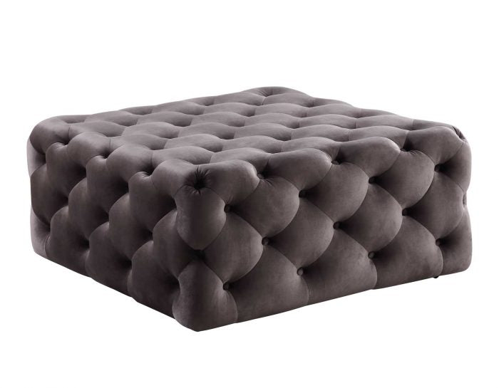 Belham Square Tufted Ottoman, Charcoal