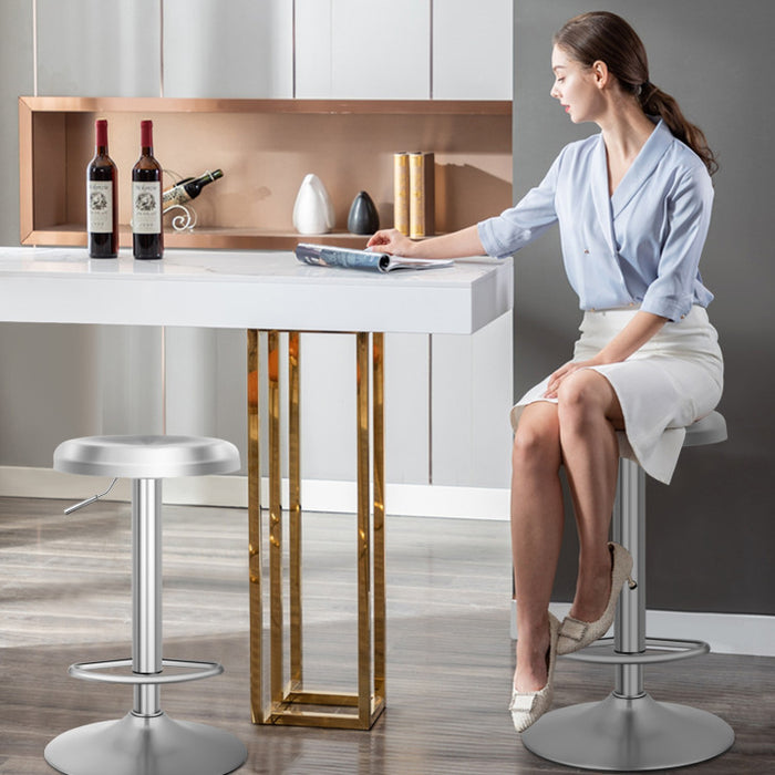 Modern Swivel Adjustable Height Bar Stool with Footrest