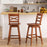 Swivel 24-Inch Counter Height Stool Set of 2 with Inclined Backrest