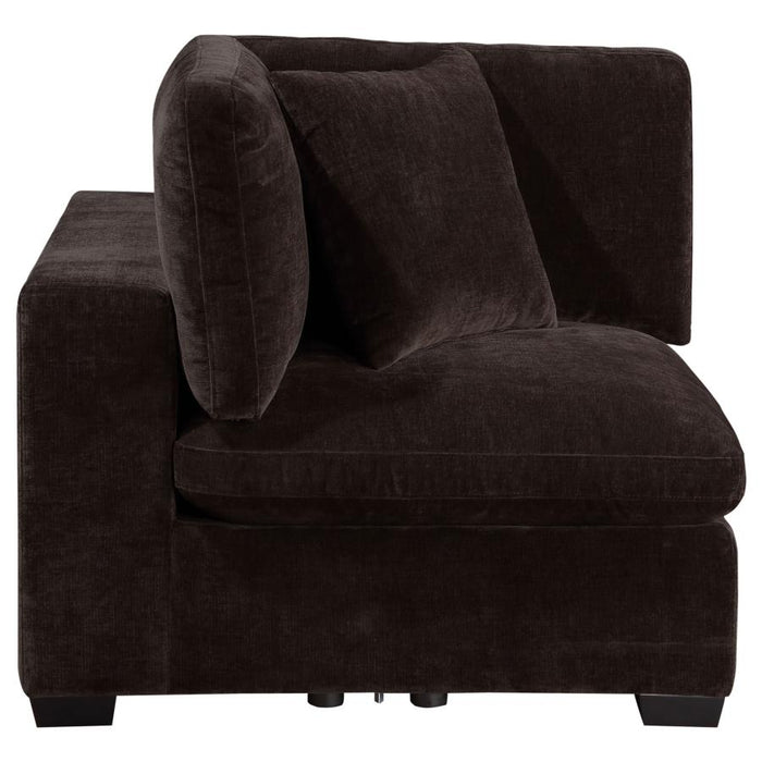 Lakeview Upholstered Corner Chair Dark Chocolate