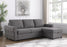 Samantha Upholstered Sleeper Sofa Sectional with Storage Chaise Grey