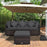 4 Pieces Patio Rattan Furniture Set with Removable Cushions and Pillows