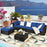 6 Pieces Outdoor Patio Rattan Sectional Sofa Set with Coffee Table