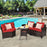 4 Pieces Outdoor Cushioned Rattan Furniture Set