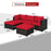 5 Pieces Patio Sectional Rattan Furniture Set with Ottoman Table