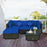 5 Pieces Outdoor Patio Rattan Furniture Set Sectional Conversation with Cushions(clearance)