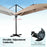 10 x 10 Feet 8-Rib Cantilever Offset Square Patio Umbrella with 3 Tilt Settings