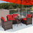 4 Pieces Outdoor Cushioned Rattan Furniture Set