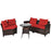 4 Pieces Outdoor Cushioned Rattan Furniture Set