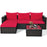 5 Pieces Patio Rattan Sectional Furniture Set with Cushions and Coffee Table