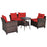 4 Pieces Outdoor Cushioned Rattan Furniture Set