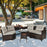 4 Pieces Outdoor Cushioned Rattan Furniture Set