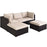 5 Pieces Patio Sectional Rattan Furniture Set with Ottoman Table