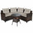 4 Pieces Outdoor Cushioned Rattan Furniture Set