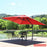 10 x 13 Feet Rectangular Cantilever Umbrella with 360° Rotation Function