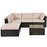 6 Pieces Outdoor Patio Rattan Sectional Sofa Set with Coffee Table