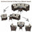 4 Pieces Outdoor Cushioned Rattan Furniture Set