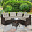 4 Pieces Outdoor Cushioned Rattan Furniture Set