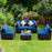 5 Pieces Cushioned Patio Rattan Furniture Set with Glass Table